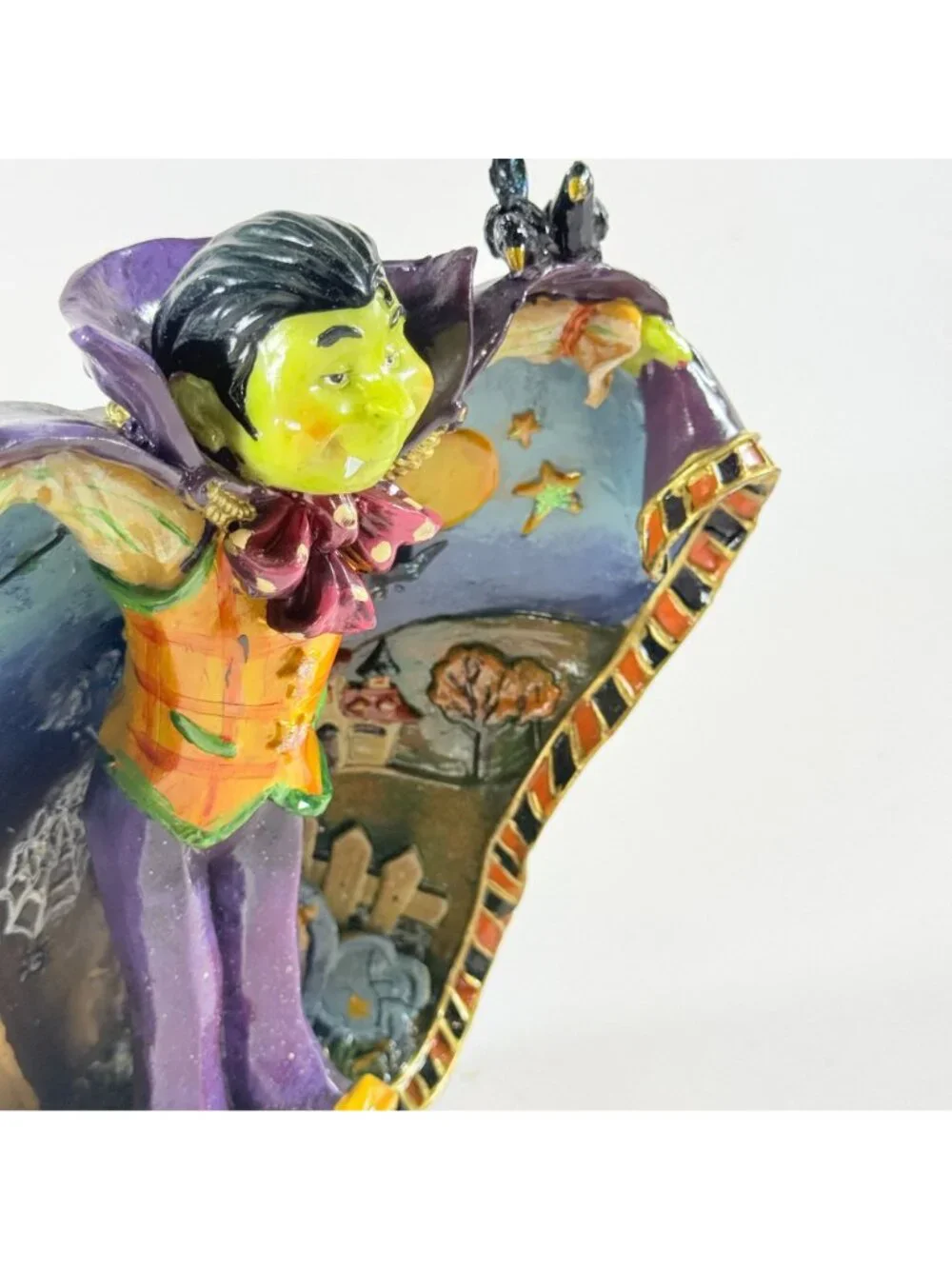 Vintage Whimsical Vampire Halloween Figurine Gothic Graveyard 9